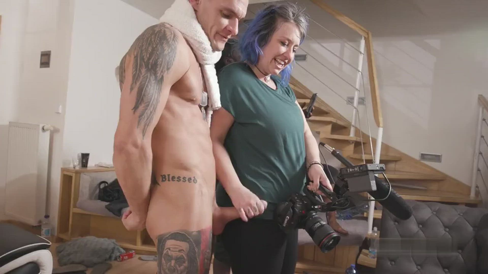 Behind The Scenes Big Tits Blowjob