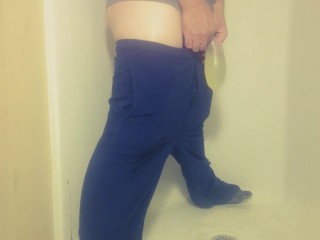 Being Naughty in the Suburbs Pee Compilation with cumming and condom pissing