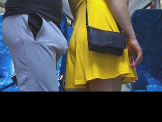 Forbidden Touch Inside Bus Vehicle! Stroking Stranger's Cock Until CUMS Hard