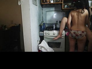 I slam my ass against her tight vagina, at my best friend's house